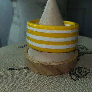 Yellow and white striped bangle